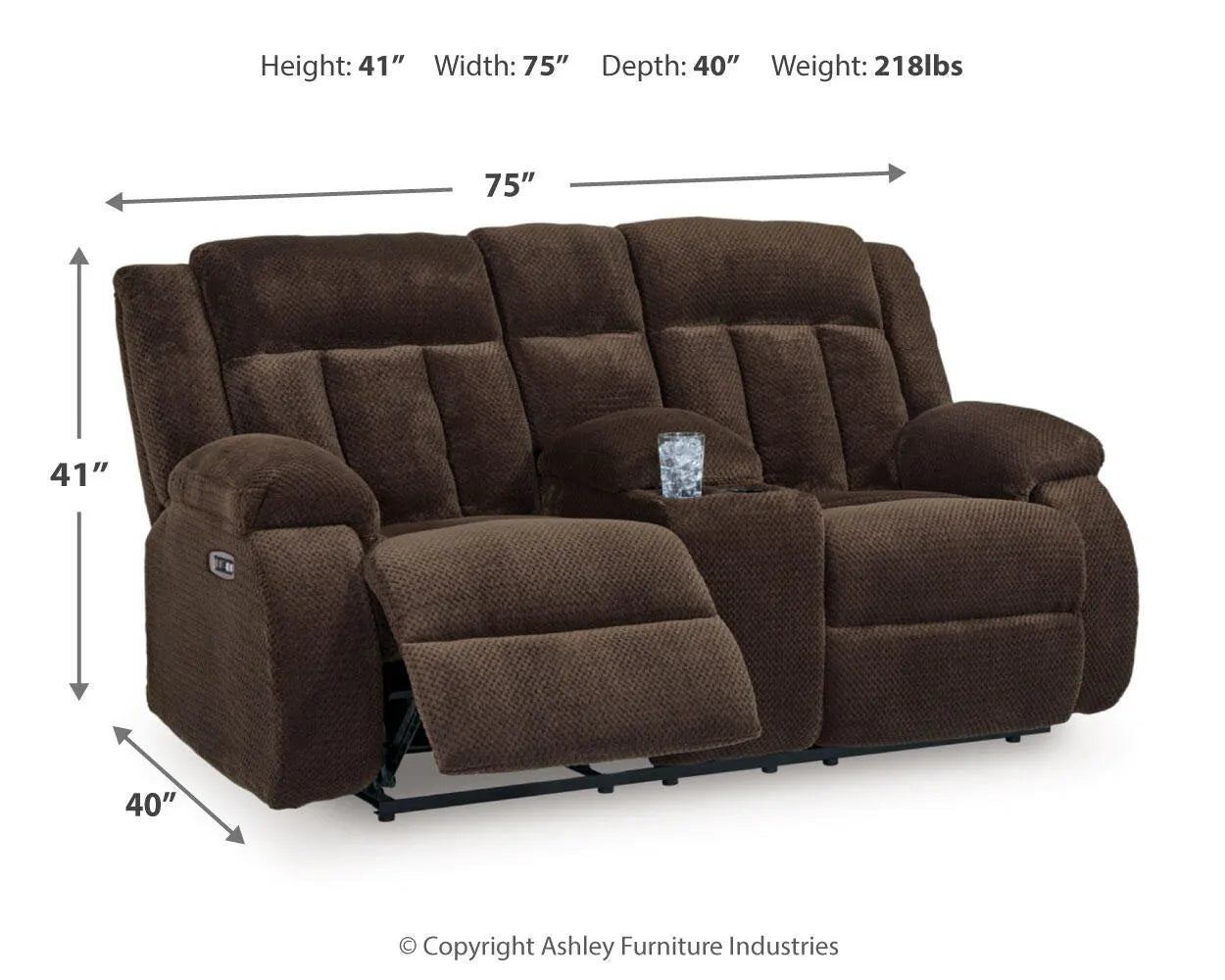 Greely Bend Power Reclining Loveseat with Console