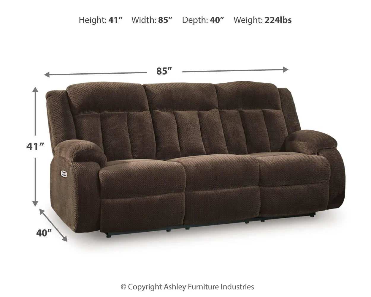 Greely Bend Power Reclining Sofa with Drop Down Table