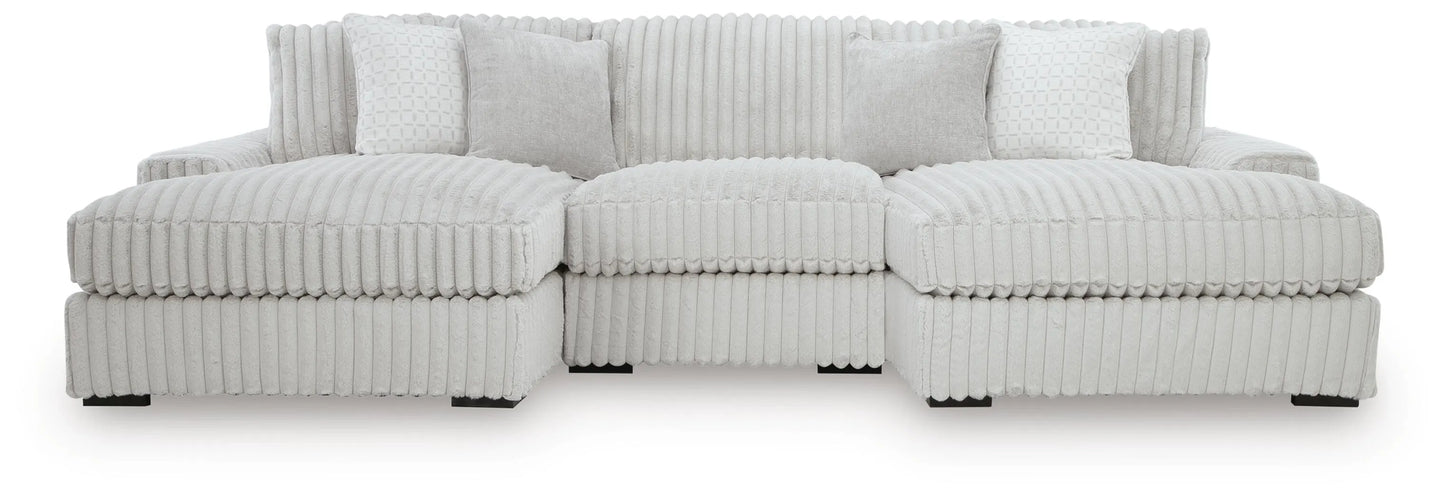 Estupendo seccional de 3 piezas con chaise longue doble