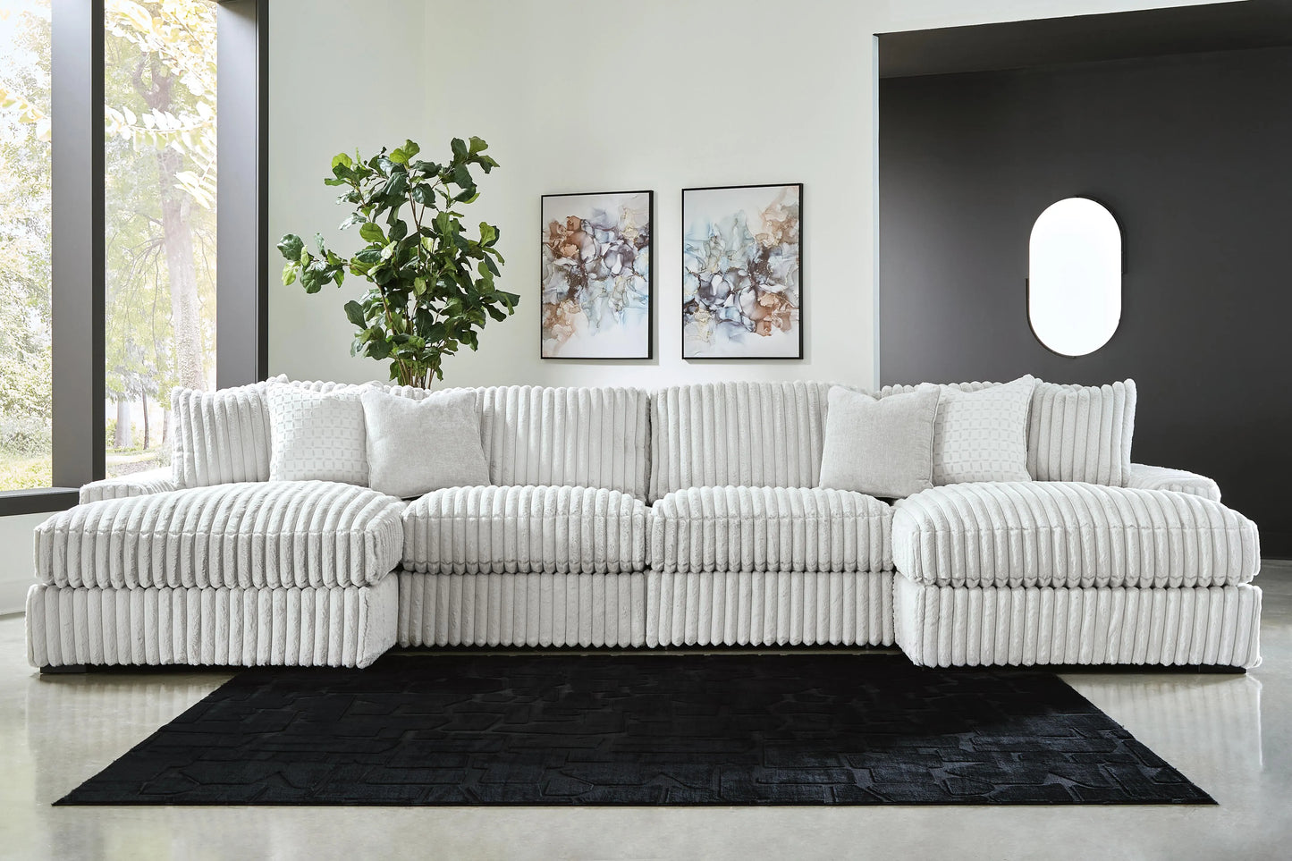 Estupendo seccional de 4 piezas con chaise longue doble
