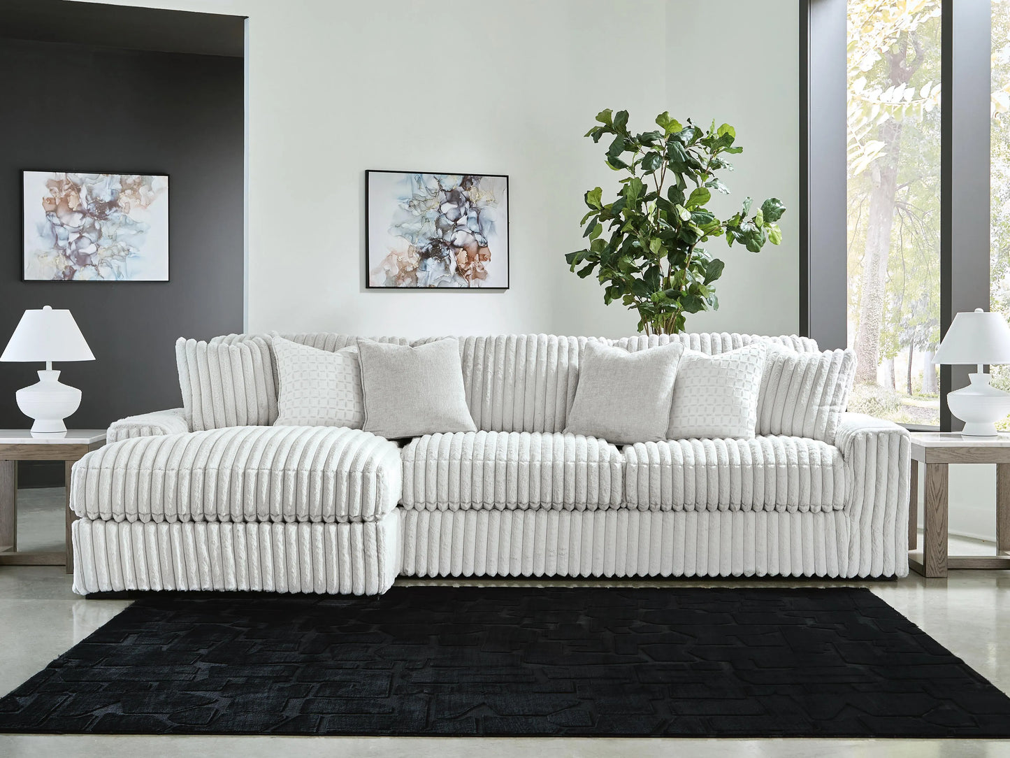 Estupendo sofá seccional de 2 piezas con chaise longue