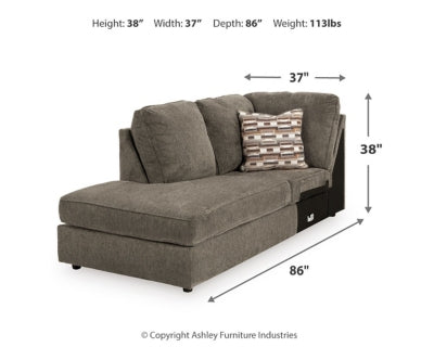 Chaise longue esquinera con brazo izquierdo de O'Phannon