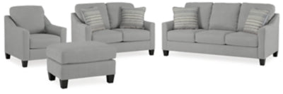 Sofá, loveseat, silla y otomana Adlai