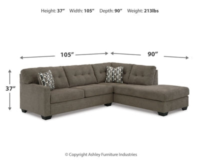 Seccional Mahoney de 2 piezas con chaise longue