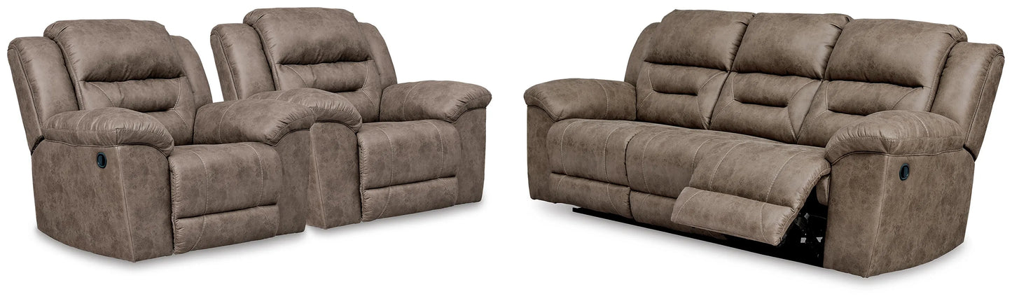 Sofá reclinable Stoneland y dos sillones reclinables