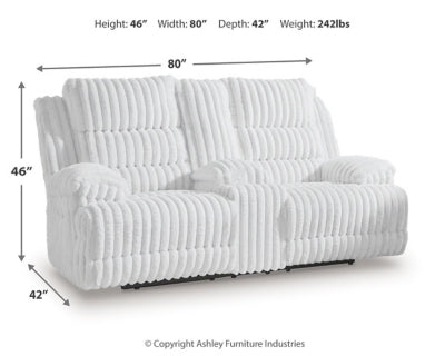 Sofá de dos plazas reclinable eléctrico con consola Technique