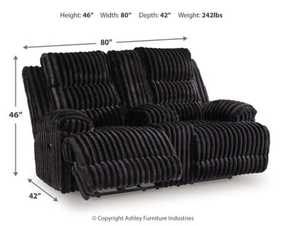 Sofá de dos plazas reclinable con consola Technique