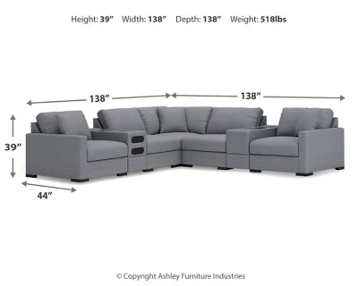 Seccional Omaha by Ashley de 7 piezas con consolas de audio y almacenamiento