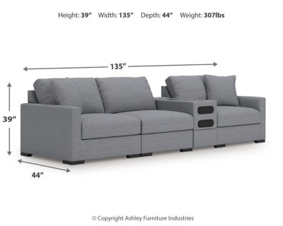 Omaha by Ashley 4-Piece Sectional with Audio Console