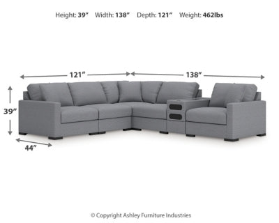 Omaha by Ashley 6-Piece Sectional with Audio Console