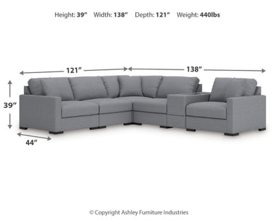 Omaha by Ashley 6-Piece Sectional with Storage Console