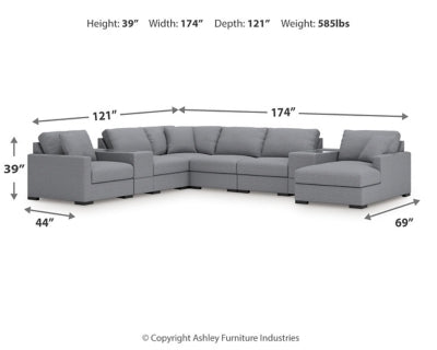 Omaha by Ashley 8-Piece Sectional with Chaise and Storage Consoles