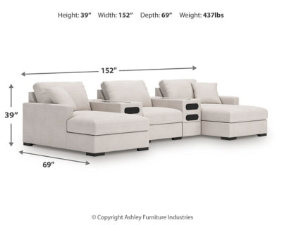 Seccional de 5 piezas Omaha by Ashley con sistema de audio y chaise longue