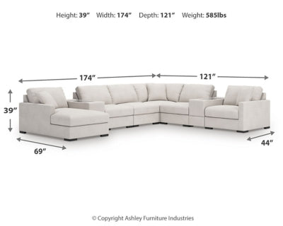 Seccional Omaha by Ashley de 8 piezas con chaise longue y consolas de almacenamiento
