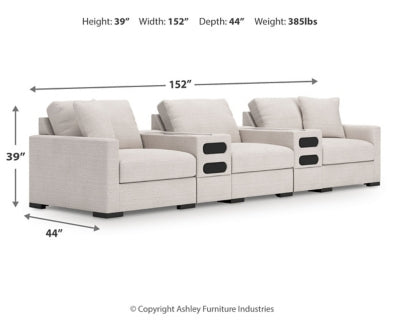Seccional de 5 piezas Omaha by Ashley con consolas de audio