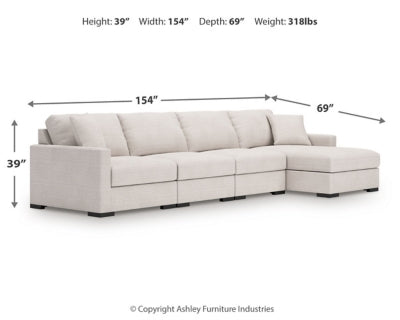 Omaha by Ashley 4-Piece Sectional with Chaise