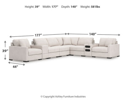 Seccional Omaha by Ashley de 8 piezas con consolas de audio y almacenamiento