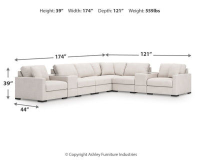 Seccional de 8 piezas Omaha by Ashley con consolas de almacenamiento