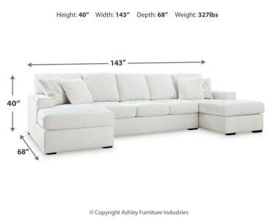 Seccional de 3 piezas con chaise longue Leighelli