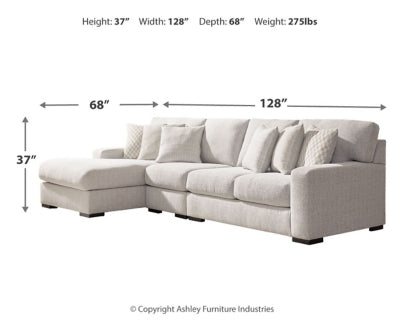 Seccional Larce de 3 piezas con chaise longue
