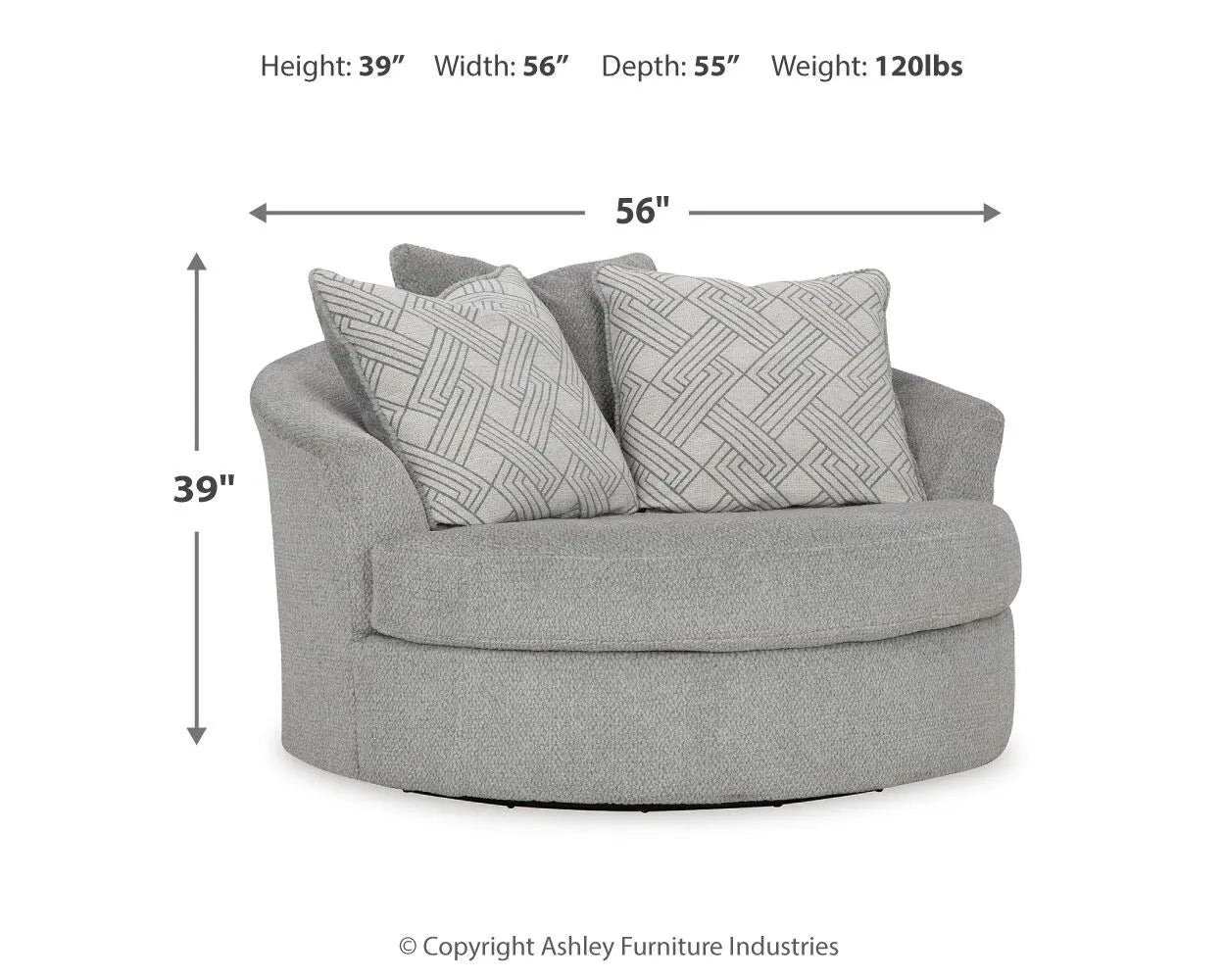Casselbury Oversized Swivel Accent Chair