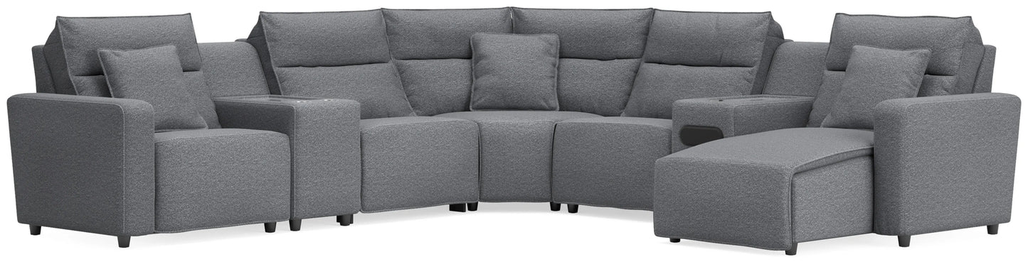 Seccional reclinable eléctrico ModMax II de 7 piezas con chaise longue