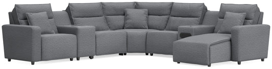 Seccional reclinable eléctrico ModMax II de 7 piezas con chaise longue