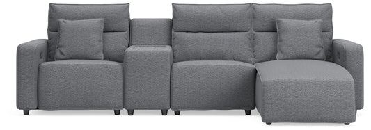 Seccional reclinable ModMax II de 4 piezas con chaise longue y consola