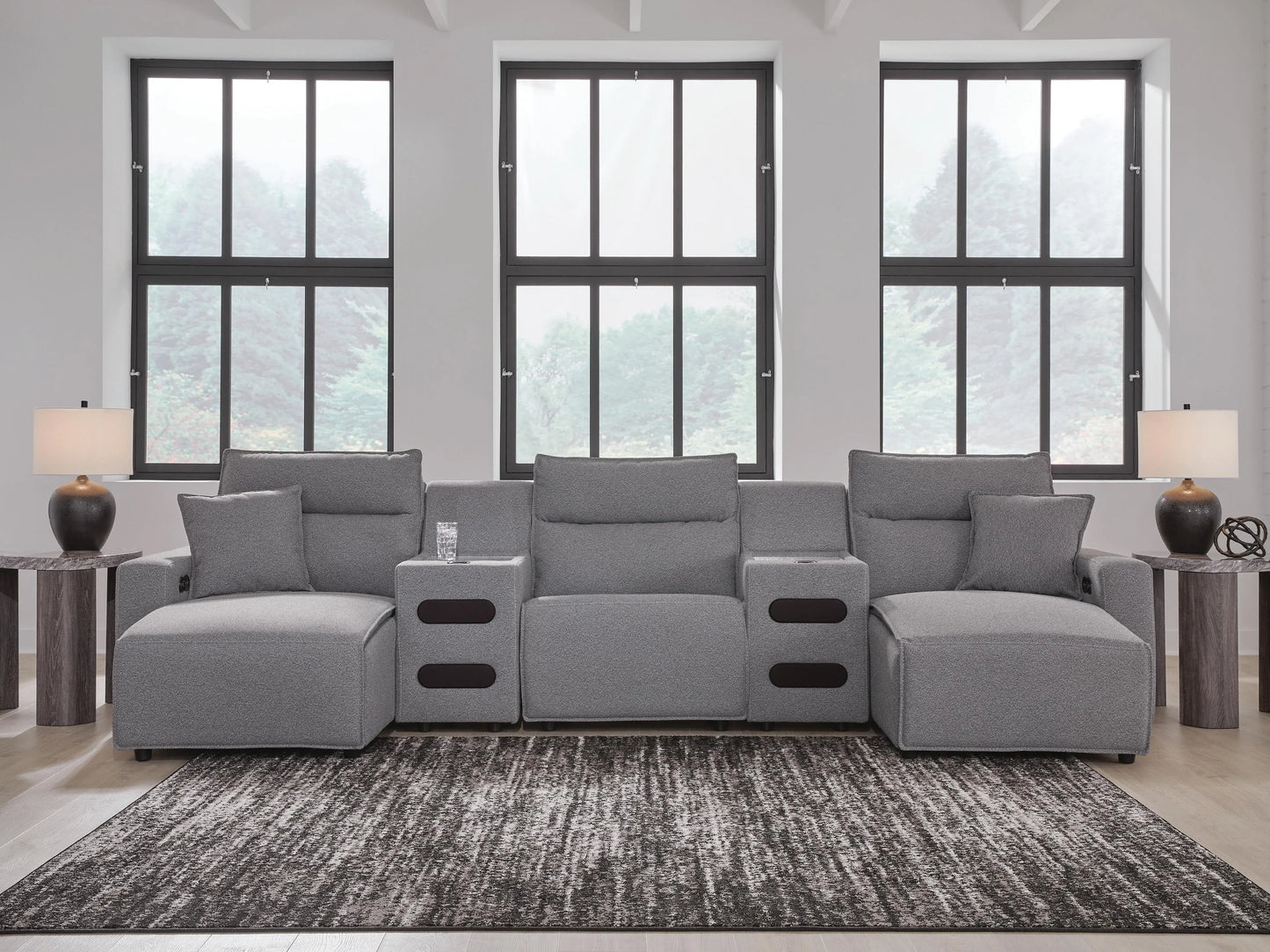 Seccional reclinable eléctrico ModMax II de 5 piezas con chaise longue