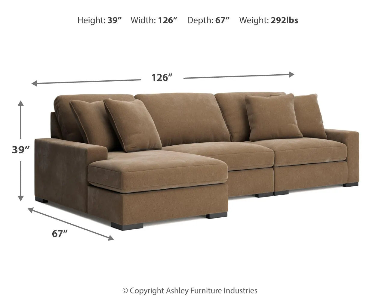 Calden 3-Piece Sectional with Chaise