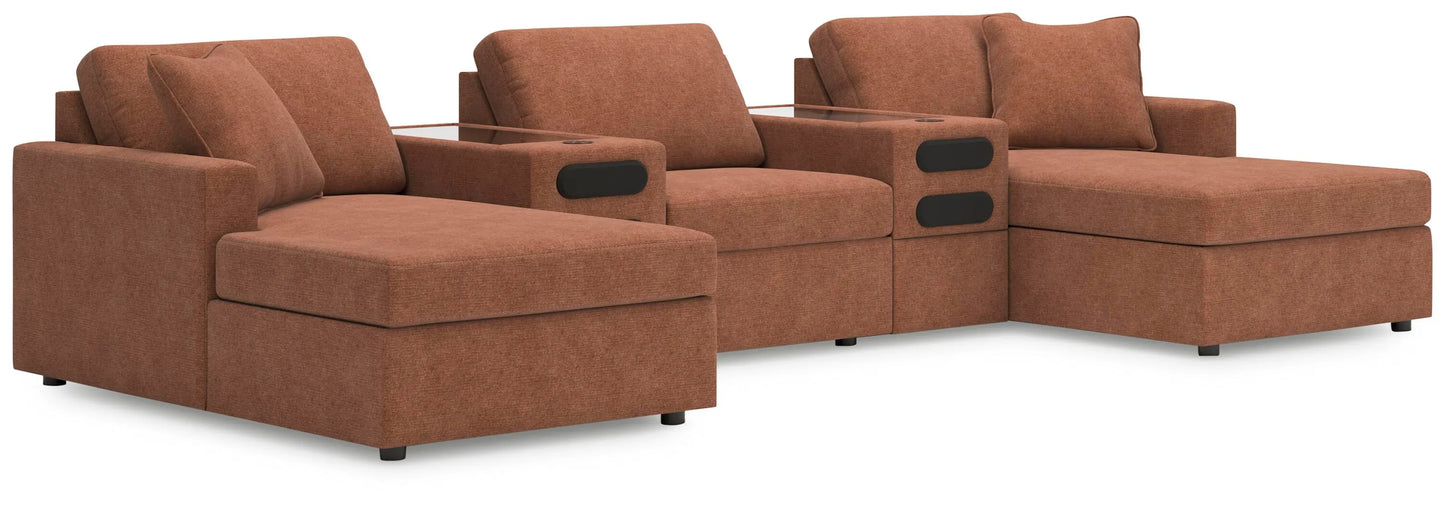 Chaise doble Modmax de 5 piezas con consolas de audio