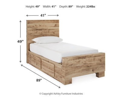 Hyanna Twin Panel Bed with 2 Side Storage