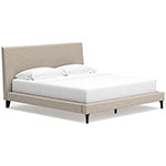 Cama tapizada Cielden King con listones enrollables