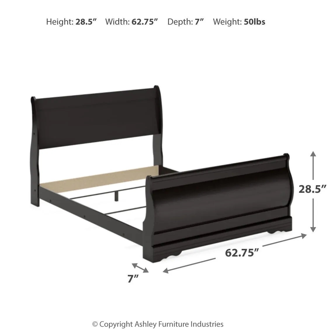 Huey Vineyard Queen Sleigh Footboard
