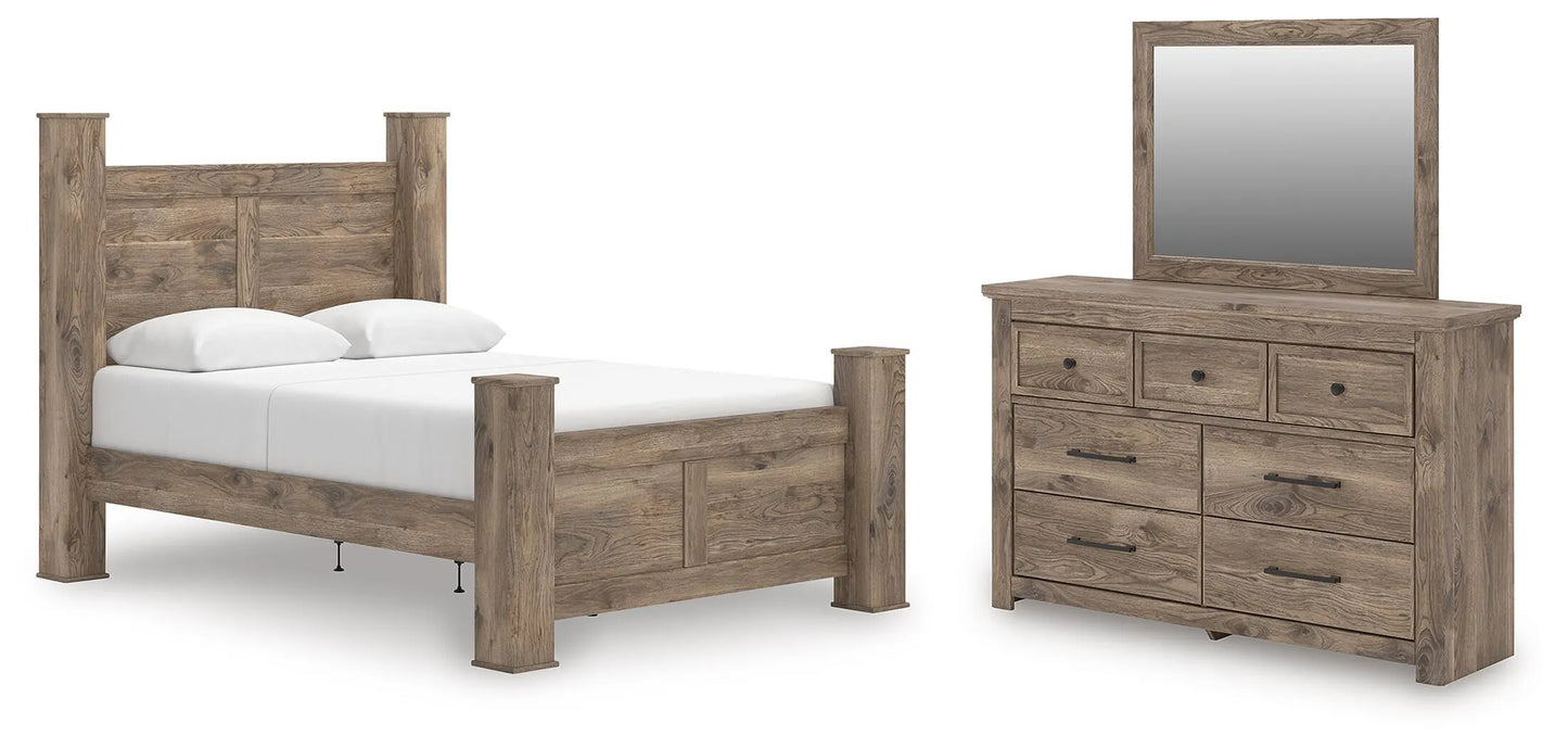 Keithland Queen Poster Bed, Dresser and Mirror