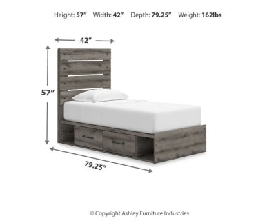 Urbanoore Twin Panel Storage Bed