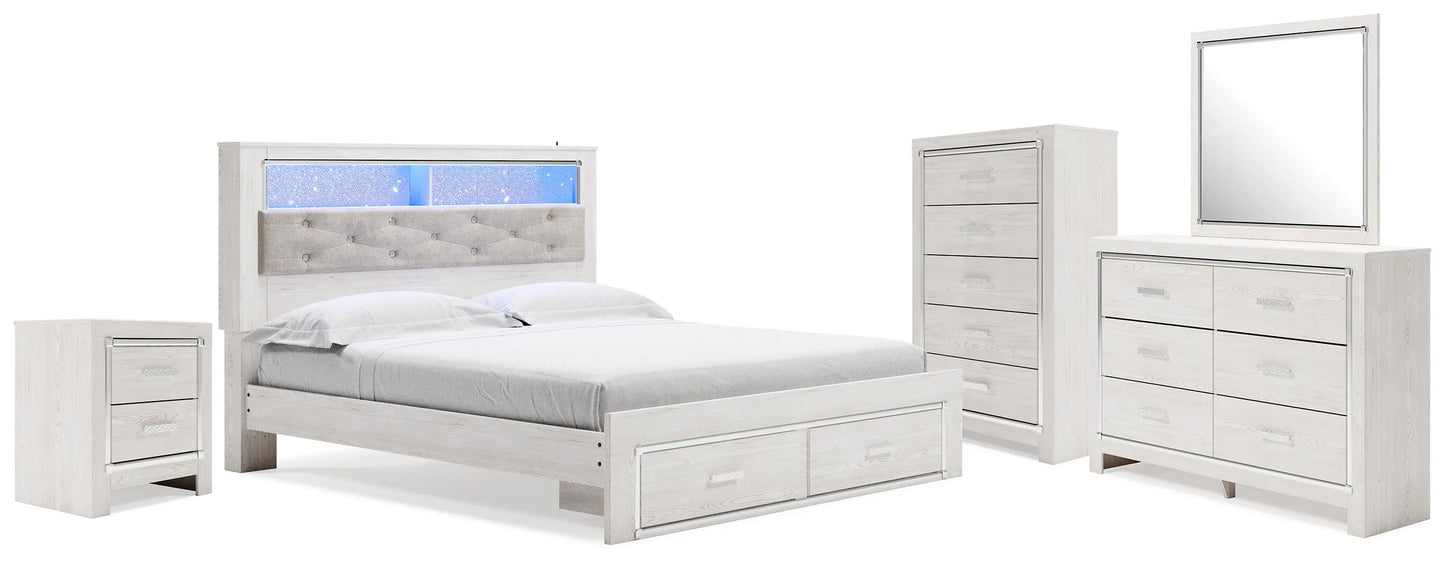Altyra King Storage Bed, Dresser, Mirror, Chest and Nightstand