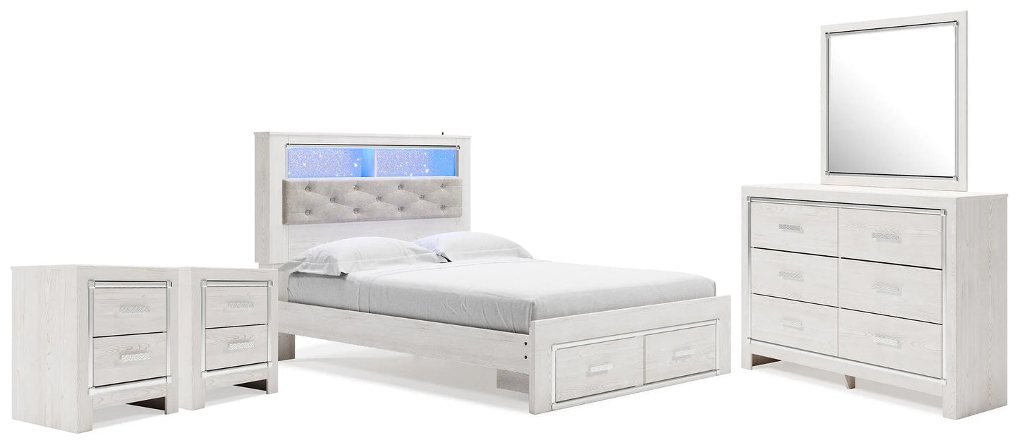 Altyra Queen Panel Storage Bed, Dresser, Mirror and 2 Nightstands