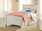 Cama Willowton de tamaño completo con dos cajones de almacenamiento