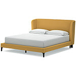 Cama tapizada Maloken California King con listones enrollables