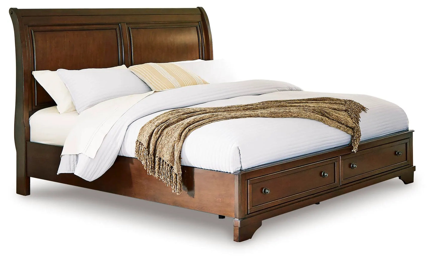 Cama Queen tipo trineo con espacio de almacenamiento Trellington