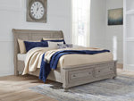 Cama tipo trineo Lettner Queen con 2 cajones de almacenamiento