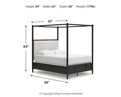 Cama con dosel tapizada Portdown Queen