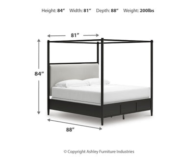 Cama con dosel tapizada Portdown King