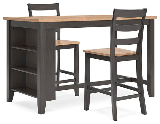 Mesa de comedor Gesthaven de altura de mostrador y 2 taburetes