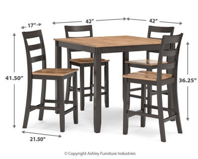Gesthaven Counter Height Dining Table and 4 Barstools (Set of 5)