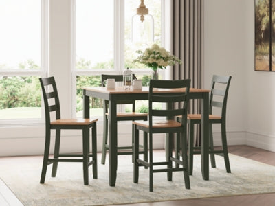 Mesa de comedor Gesthaven de altura de mostrador y 4 taburetes (juego de 5)