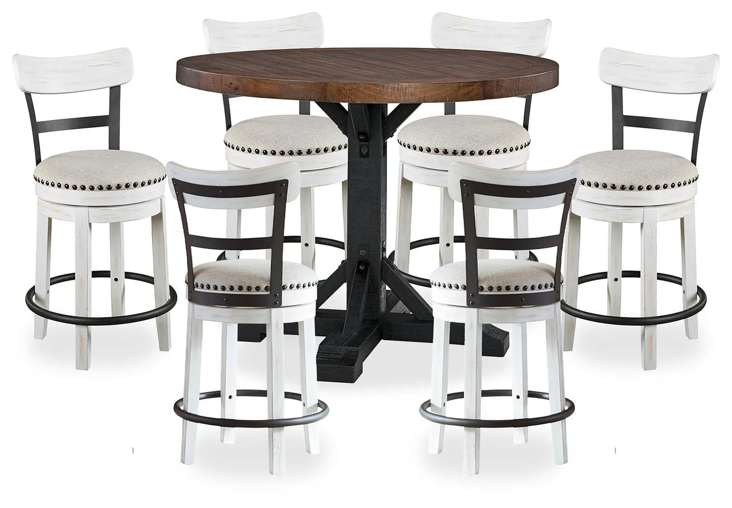 Valebeck Counter Height Dining Table and 6 Barstools