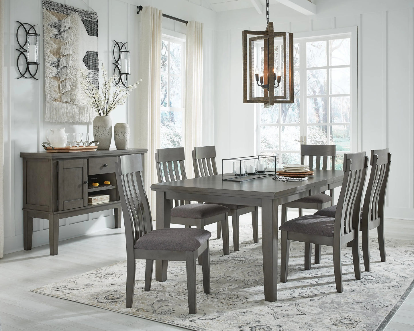 Hallanden Dining Table, 6 Chairs and Server