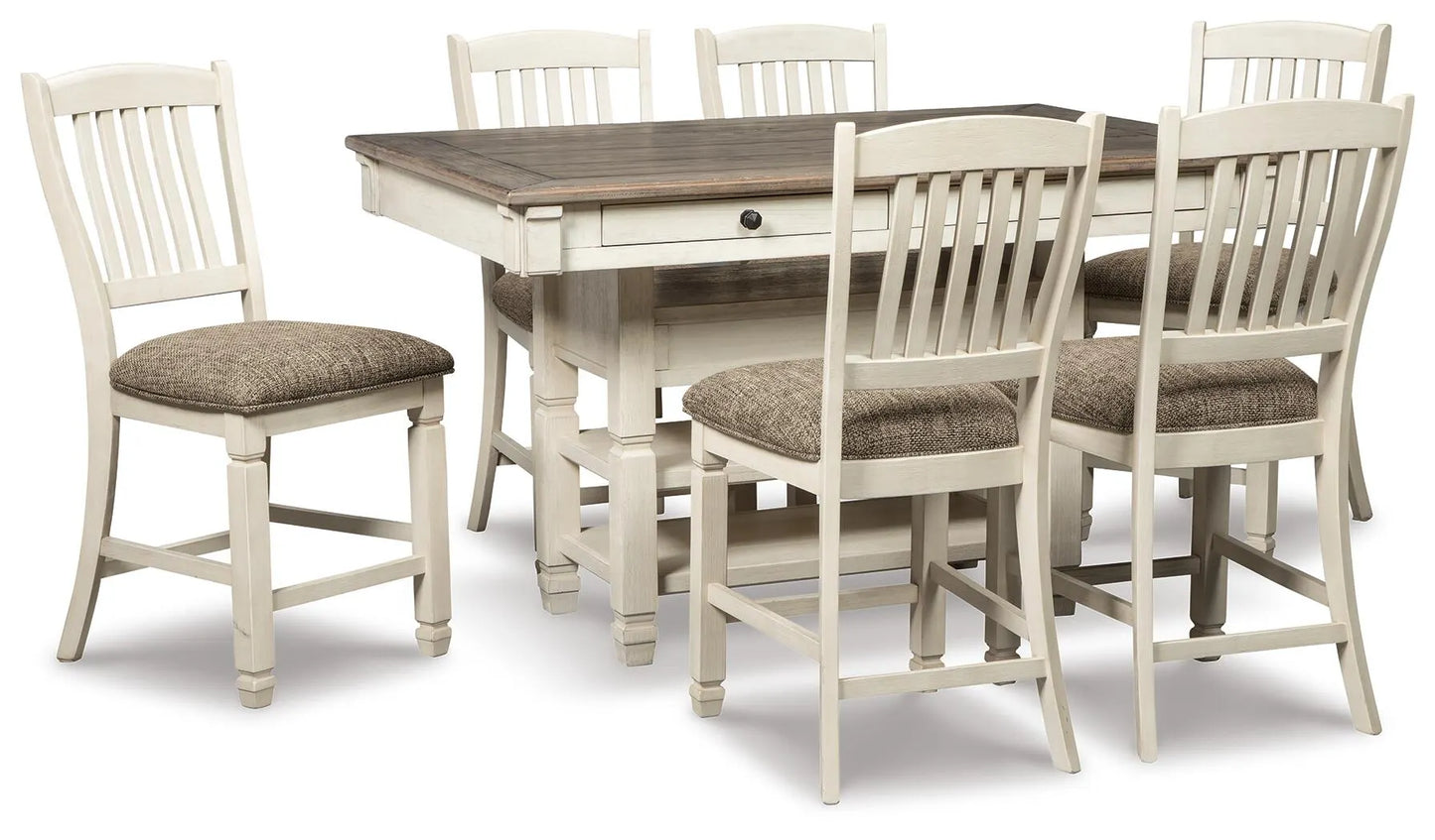 Mesa de comedor Bolanburg de altura de mostrador con 6 taburetes